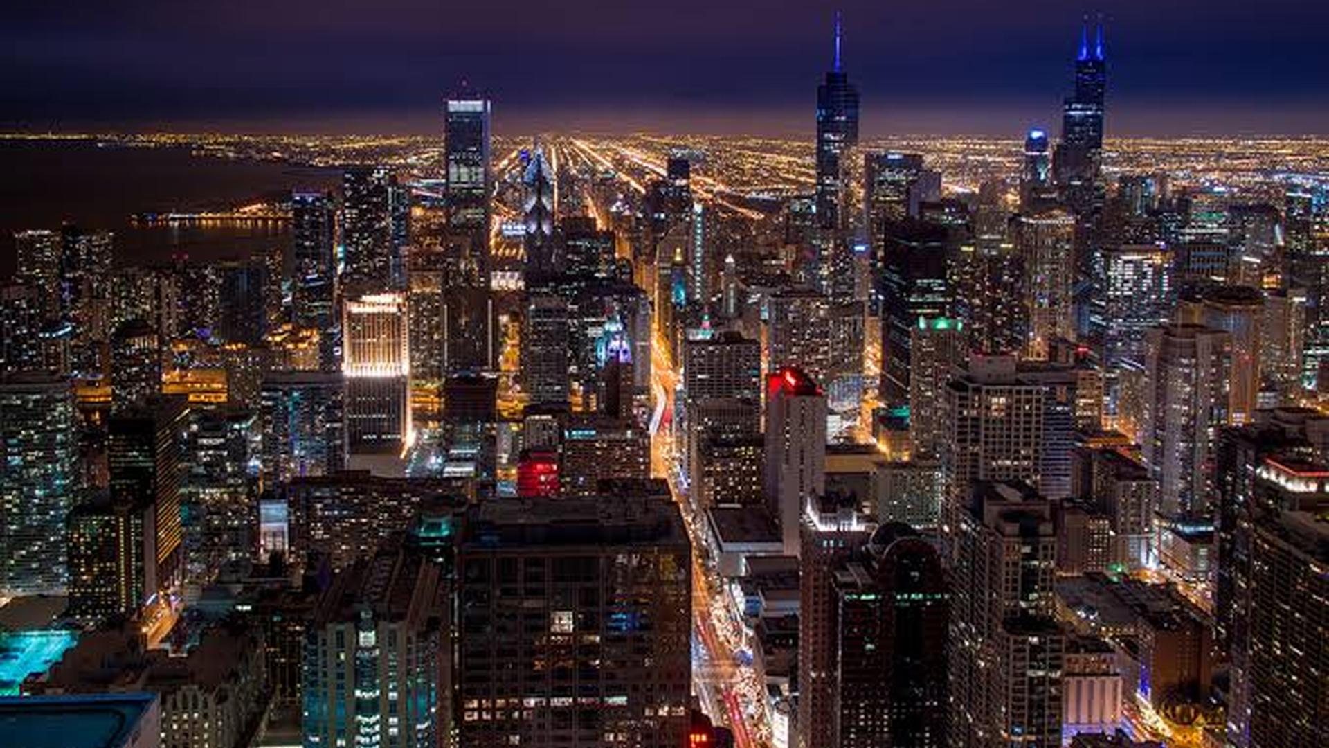 Chicago skyline view from 360 Chicago observation