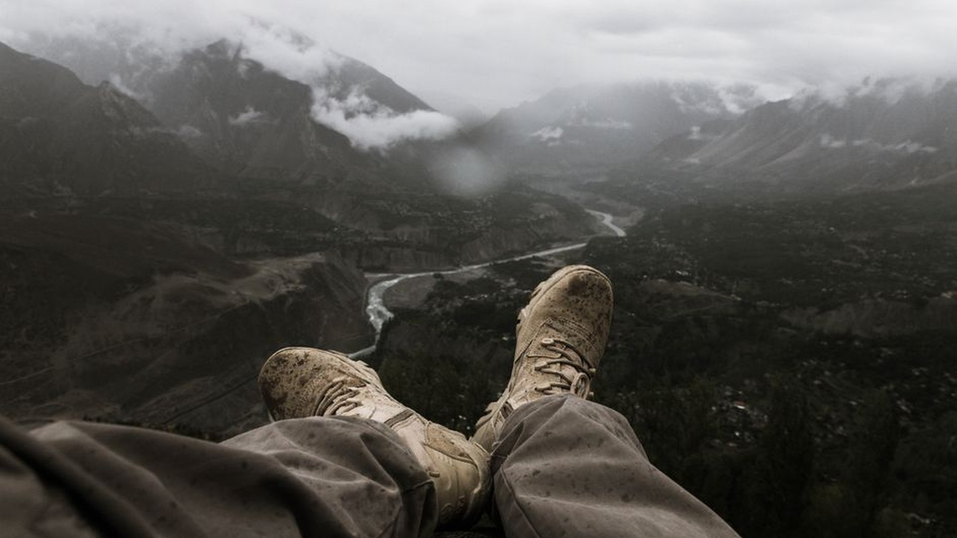 hiking boots worn trail dirt mountain view sore fe