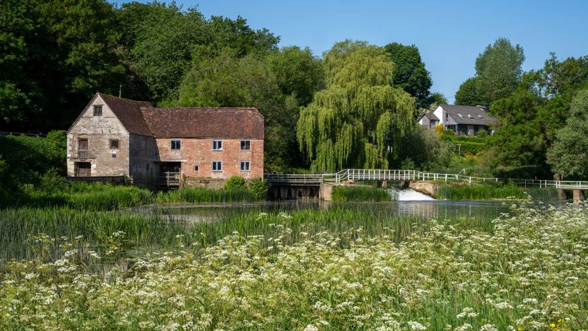 River Coln footpath meadow wildflowers ancient hed